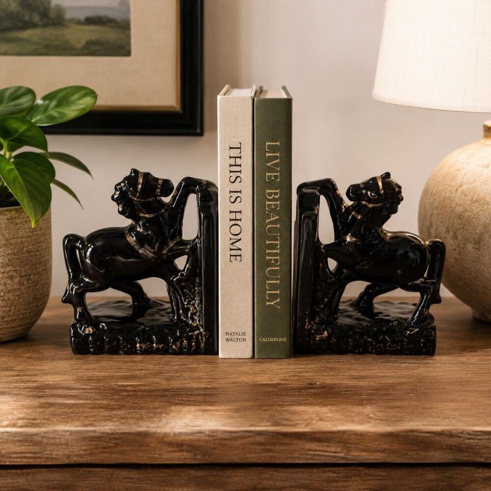 Vtg. Lipper & Mann Creations Japan Zebra Figural Bookends